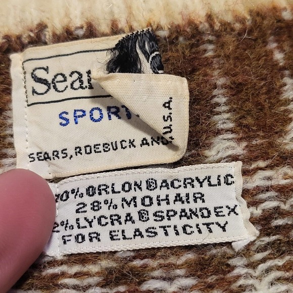 VTG Sears Sportswear Mens L Large Mohair Fuzzy Crewneck Pullover Sweater - Picture 5 of 16